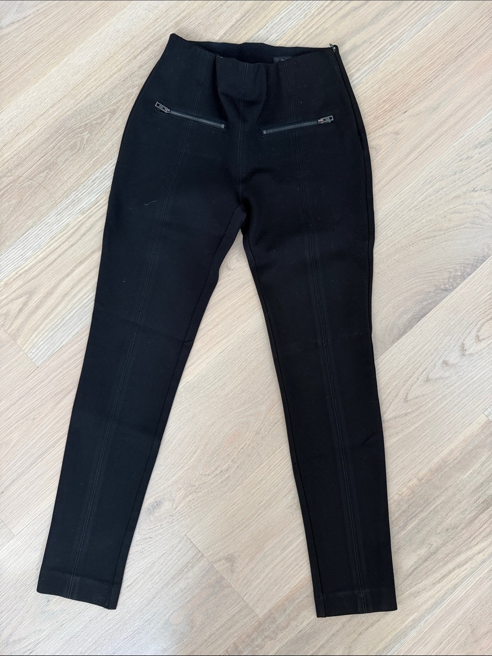 rag & bone High Rise Zip Pocket Moto Skinny Legging Pants Black 0